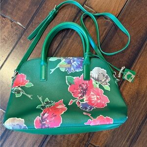 Kate Spade Green Floral Satchel